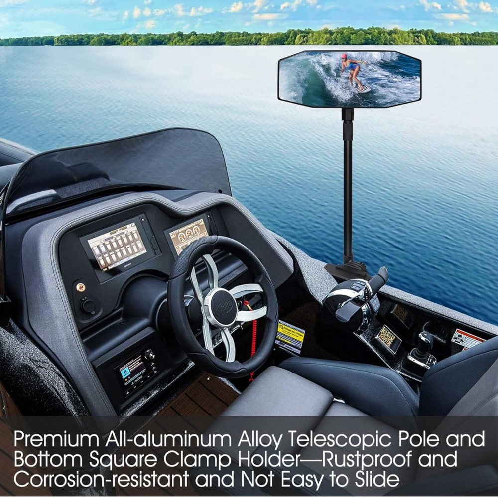 Pontoon Rear View Mirror - Picture 4 of 9